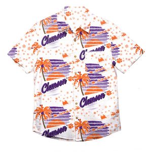 Clemson Tigers NCAA Mens Winter Tropical Button Up Shirt