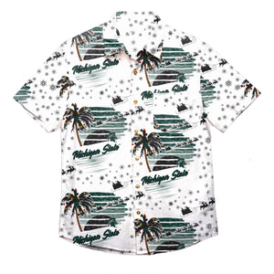 Michigan State Spartans NCAA Mens Winter Tropical Button Up Shirt