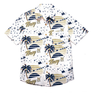 Navy Midshipmen NCAA Mens Winter Tropical Button Up Shirt