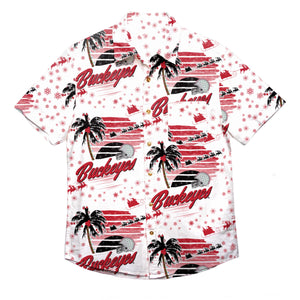 Ohio State Buckeyes NCAA Mens Winter Tropical Button Up Shirt