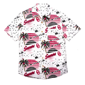 Oklahoma Sooners NCAA Mens Winter Tropical Button Up Shirt