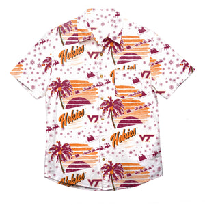 Virginia Tech Hokies NCAA Mens Winter Tropical Button Up Shirt