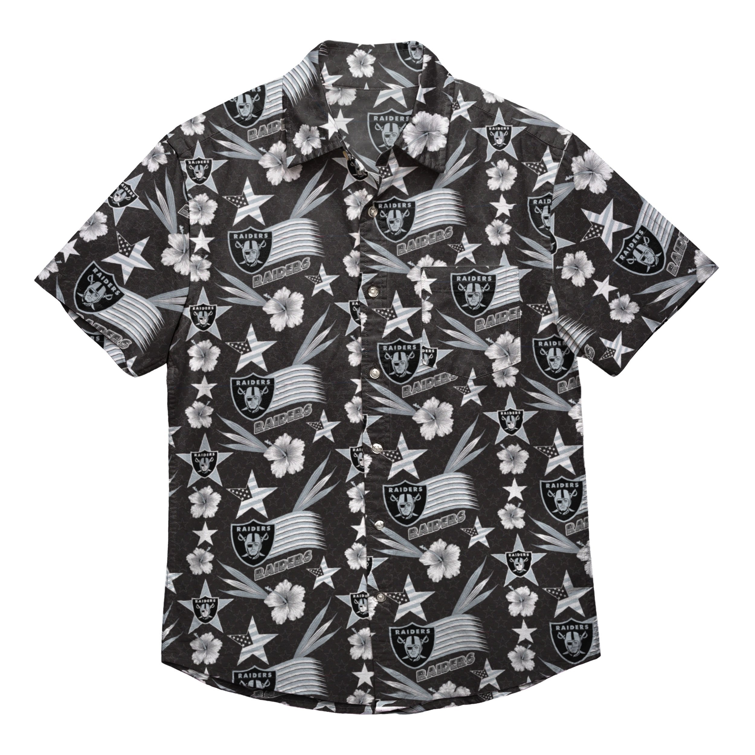 Men's FOCO Black Las Vegas Raiders Thematic Button-Up Shirt