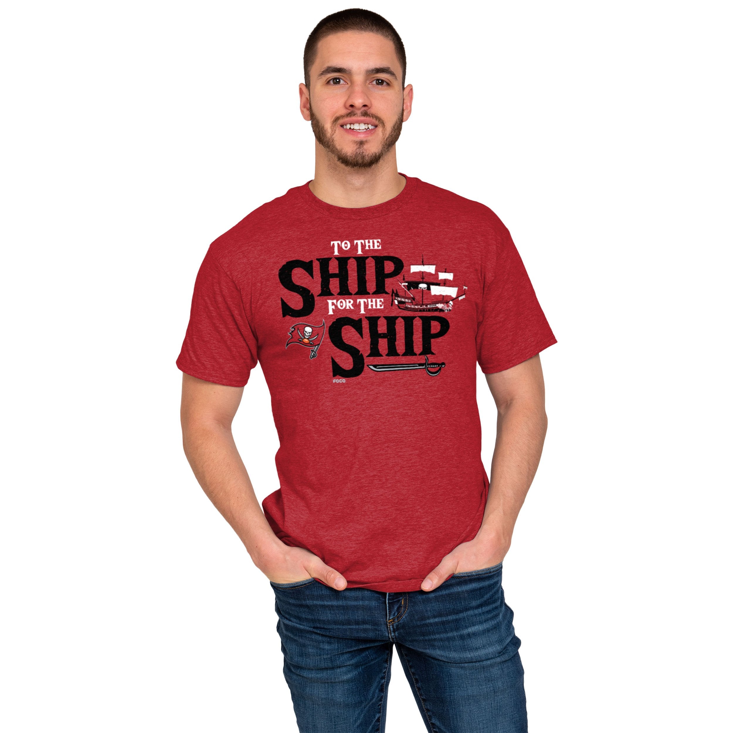 NFL Team Apparel Tampa Bay Buccaneers V-Neck Red Youth Shirt Tee