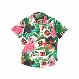 Cincinnati Bengals NFL Mens Flamingo Button Up Shirt