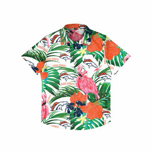 Denver Broncos NFL Mens Flamingo Button Up Shirt