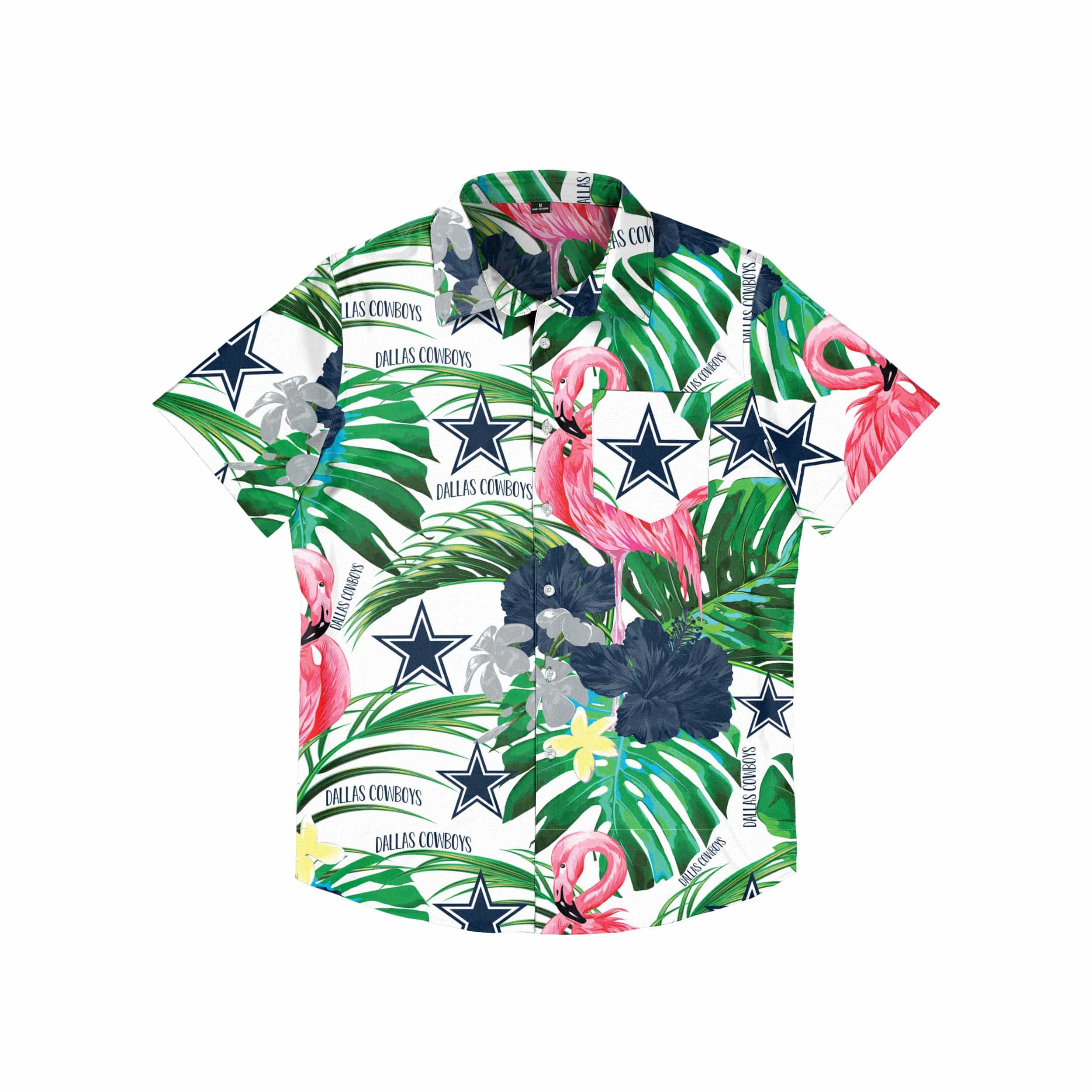 Cowboys Men's Hawaiian Shirt Short Sleeve T-Shirt - Dallas Cowboys