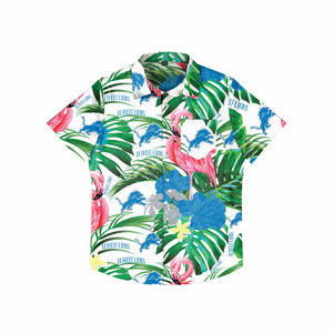 Detroit Lions NFL Mens Flamingo Button Up Shirt