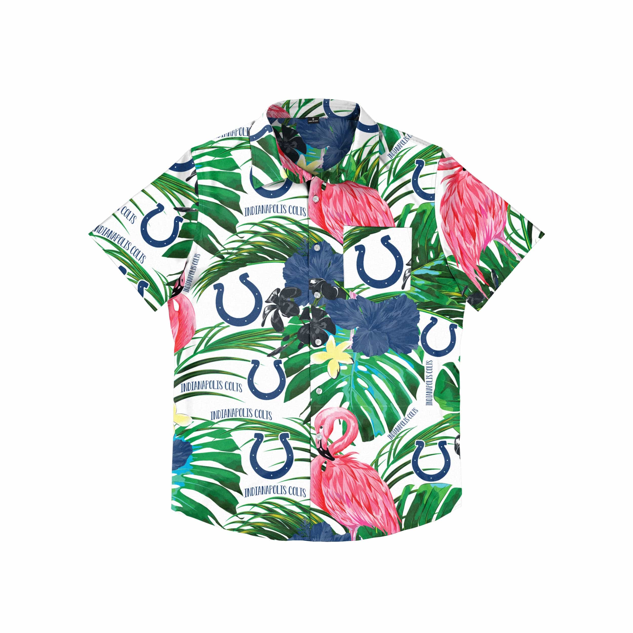 Indianapolis Colts NFL Mens Flamingo Button Up Shirt