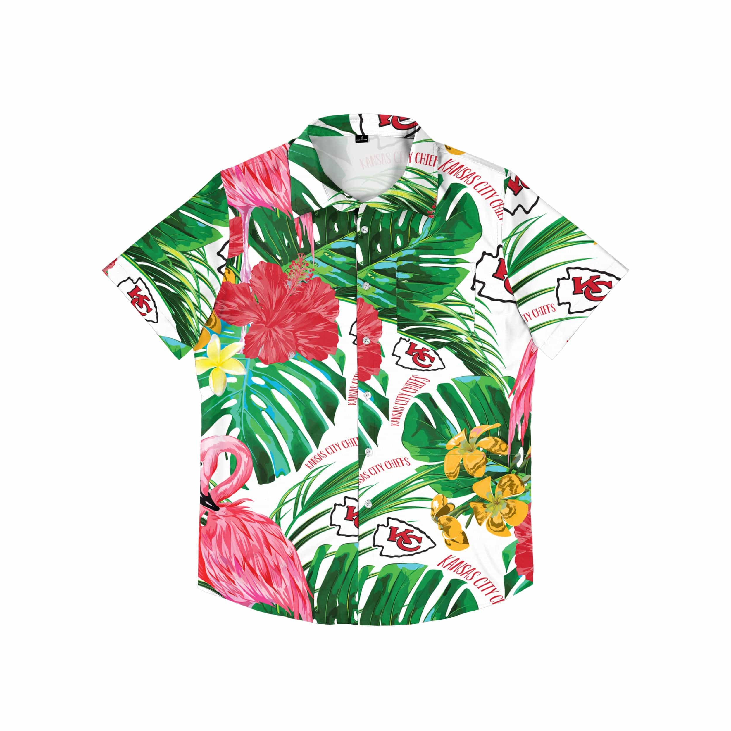 Chiefs Hawaiian Shirt Flamingo Logo Pattern Kansas City Chiefs