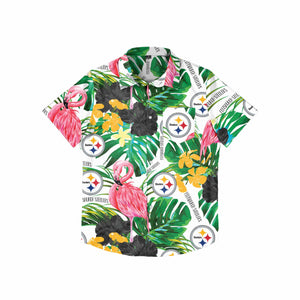 Pittsburgh Steelers NFL Mens Flamingo Button Up Shirt
