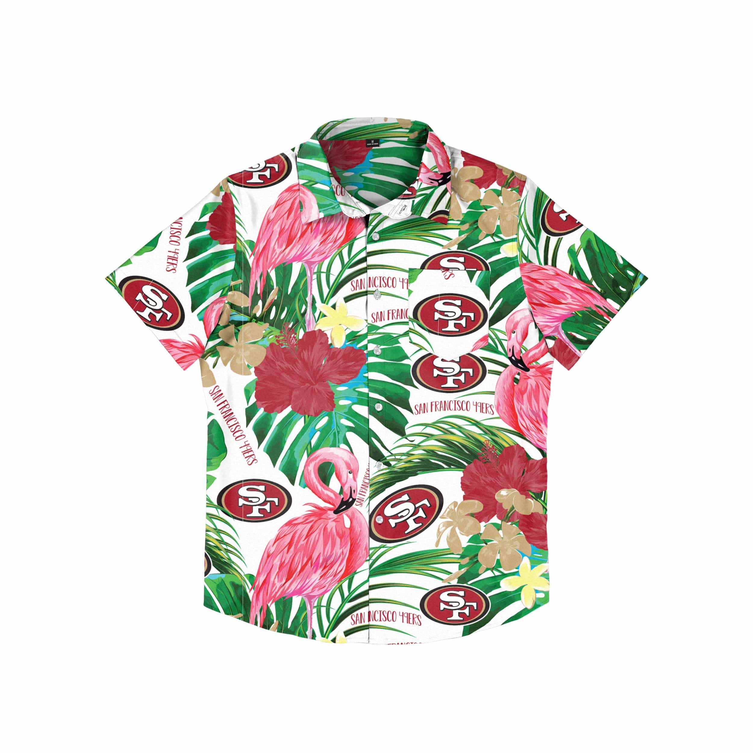 San Francisco 49ers NFL Mens Flamingo Button Up Shirt
