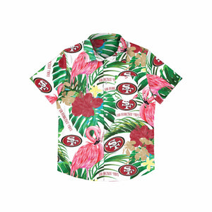 San Francisco 49ers NFL Mens Flamingo Button Up Shirt
