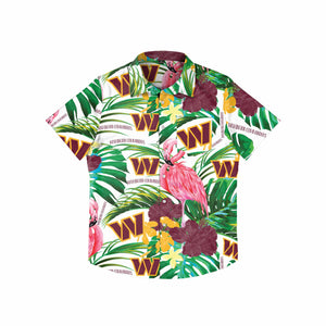 Washington Commanders NFL Mens Flamingo Button Up Shirt