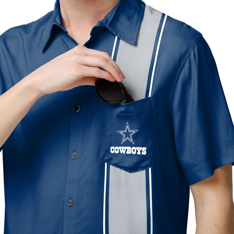 dallas cowboys dress shirt Dallas Cowboys NFL Mens Bowling Stripe Button Up Shirt