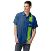 Seattle Seahawks NFL Mens Bowling Stripe Button Up Shirt