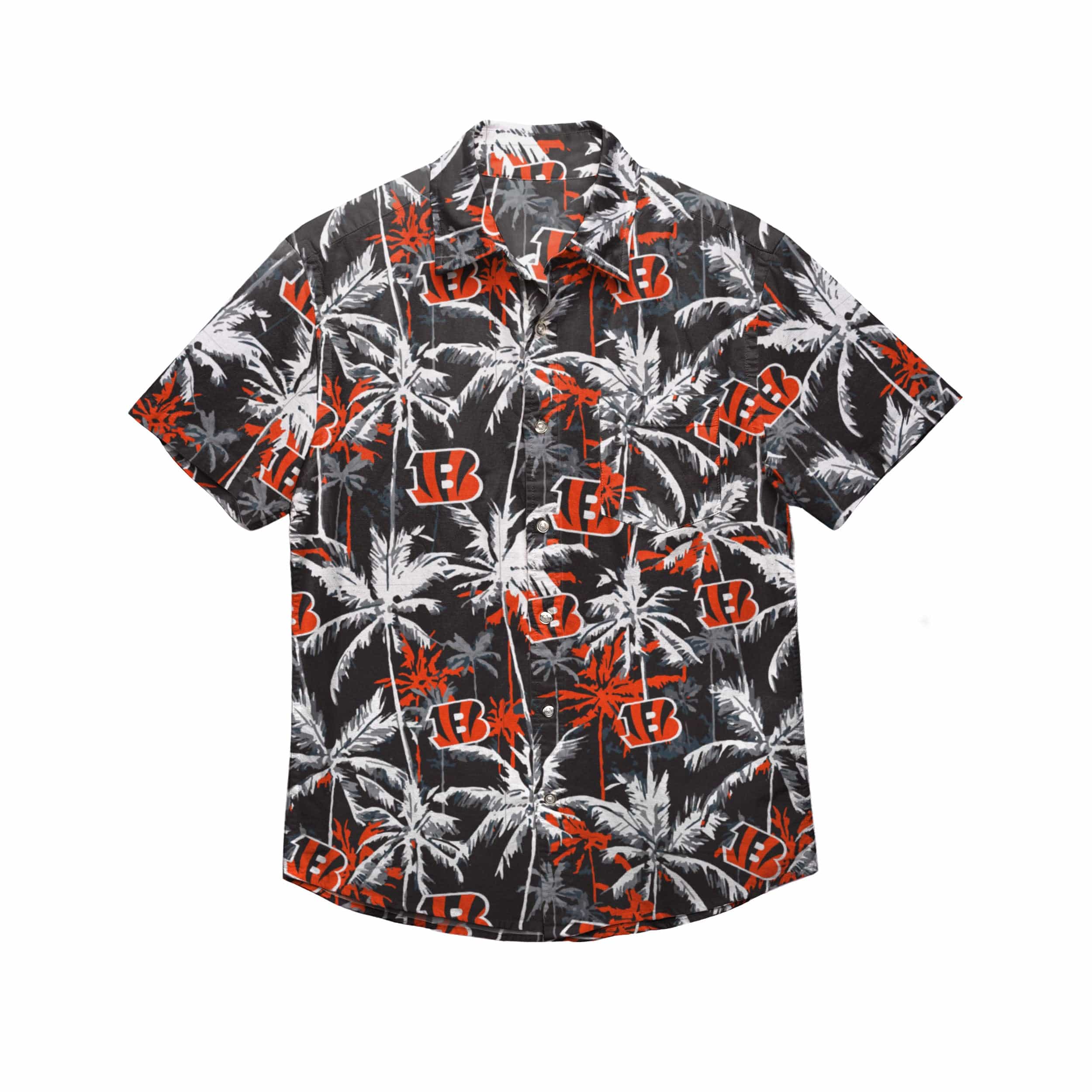 FOCO Cincinnati Bengals NFL Mens Hawaiian Button Up Shirt - M