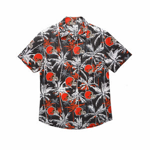 Cleveland Browns NFL Mens Black Floral Button Up Shirt