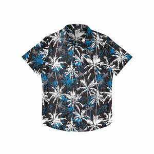 Carolina Panthers NFL Mens Black Floral Button Up Shirt