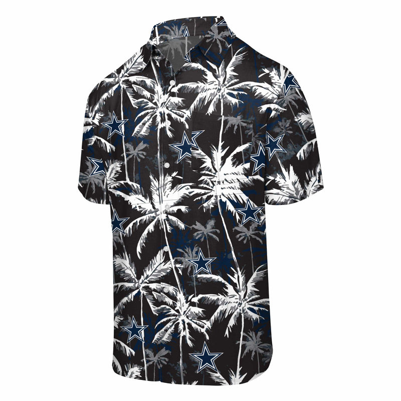 FOCO Dallas Cowboys NFL Mens Black Floral Button Up Shirt