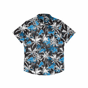 Detroit Lions NFL Mens Black Floral Button Up Shirt