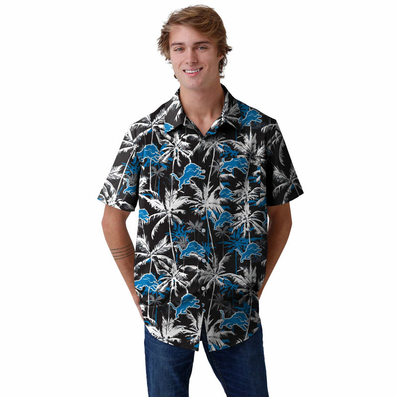 Men's FOCO Blue Detroit Lions Thematic Button-Up Shirt