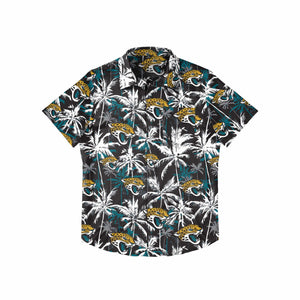 Jacksonville Jaguars NFL Mens Black Floral Button Up Shirt