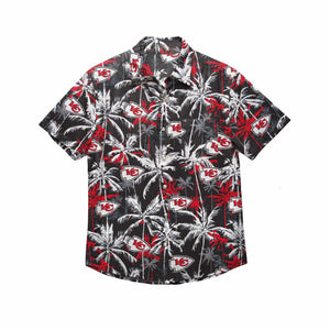 Kansas City Chiefs NFL Mens Black Floral Button Up Shirt
