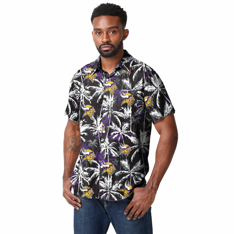 Men's Purple Minnesota Vikings Floral Woven Button-Up Shirt