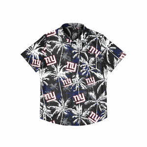 New York Giants NFL Mens Black Floral Button Up Shirt