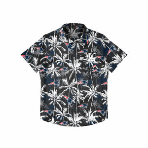 New England Patriots NFL Mens Black Floral Button Up Shirt