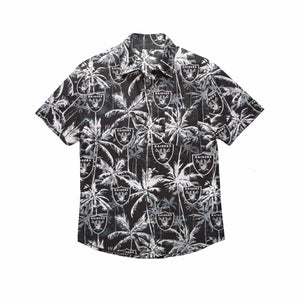 Las Vegas Raiders NFL Mens Black Floral Button Up Shirt