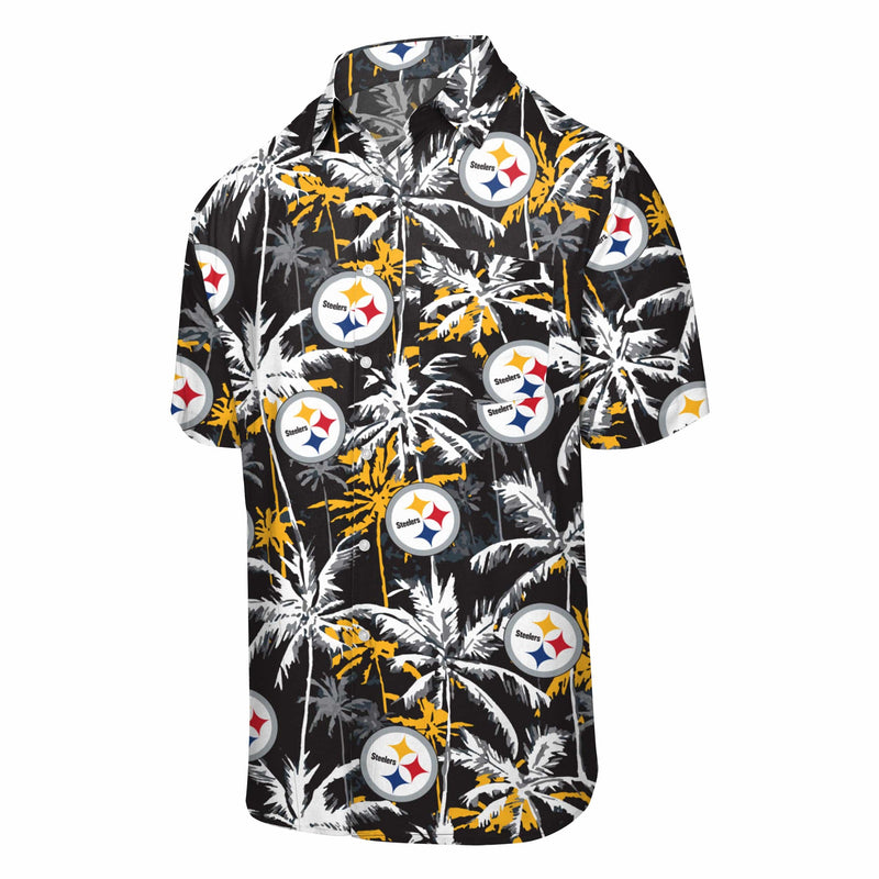 Pittsburgh Steelers NFL Mens Floral Button Up Shirt