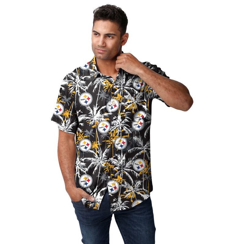 Pittsburgh Steelers NFL Mens Floral Button Up Shirt