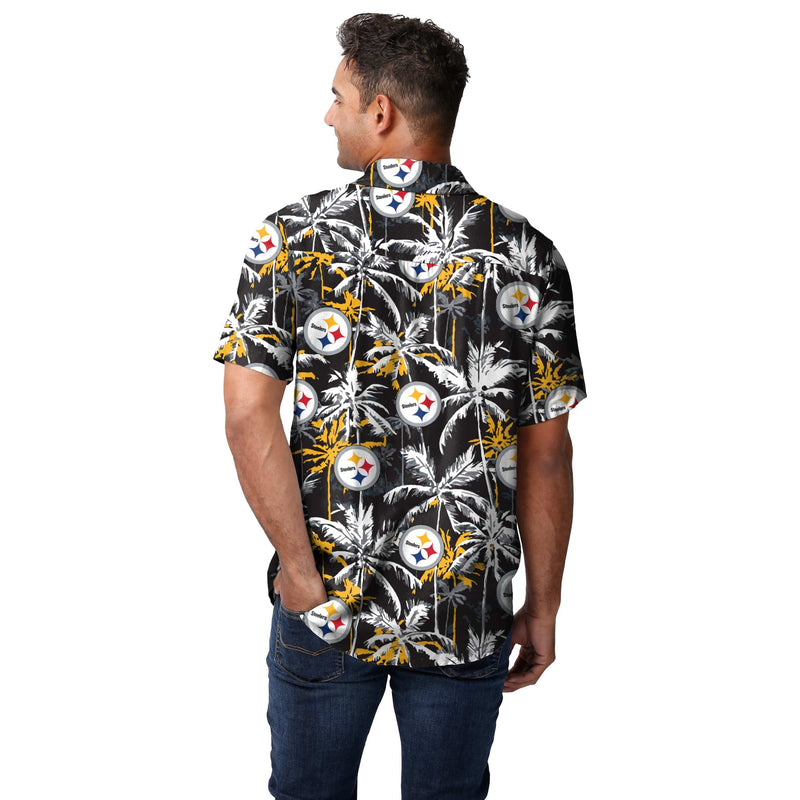 Pittsburgh Steelers NFL Mens Floral Button Up Shirt