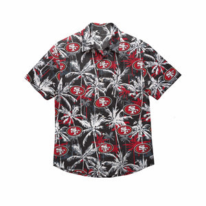 San Francisco 49ers NFL Mens Black Floral Button Up Shirt