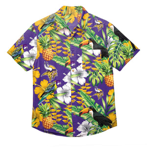 Minnesota Vikings NFL Mens Floral Button Up Shirt
