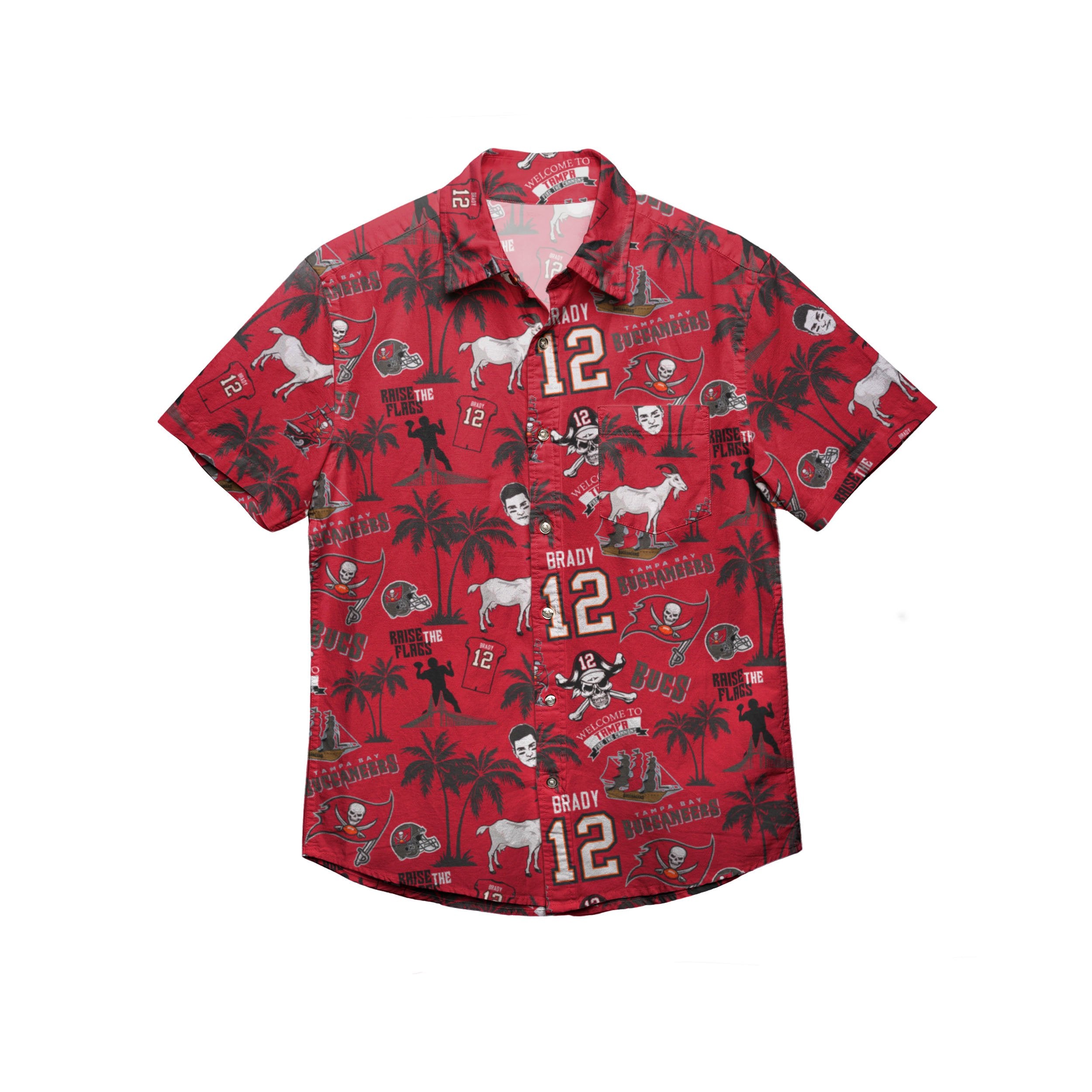 Men's FOCO Red Tampa Bay Buccaneers Thematic Button-Up Shirt