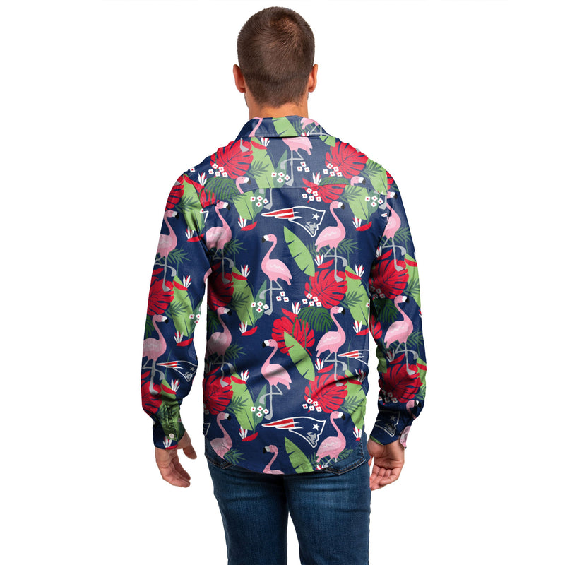 FOCO Denver Broncos NFL Mens Floral Button Up Shirt