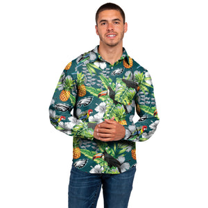 Philadelphia Eagles NFL Mens Long Sleeve Floral Button Up Shirt