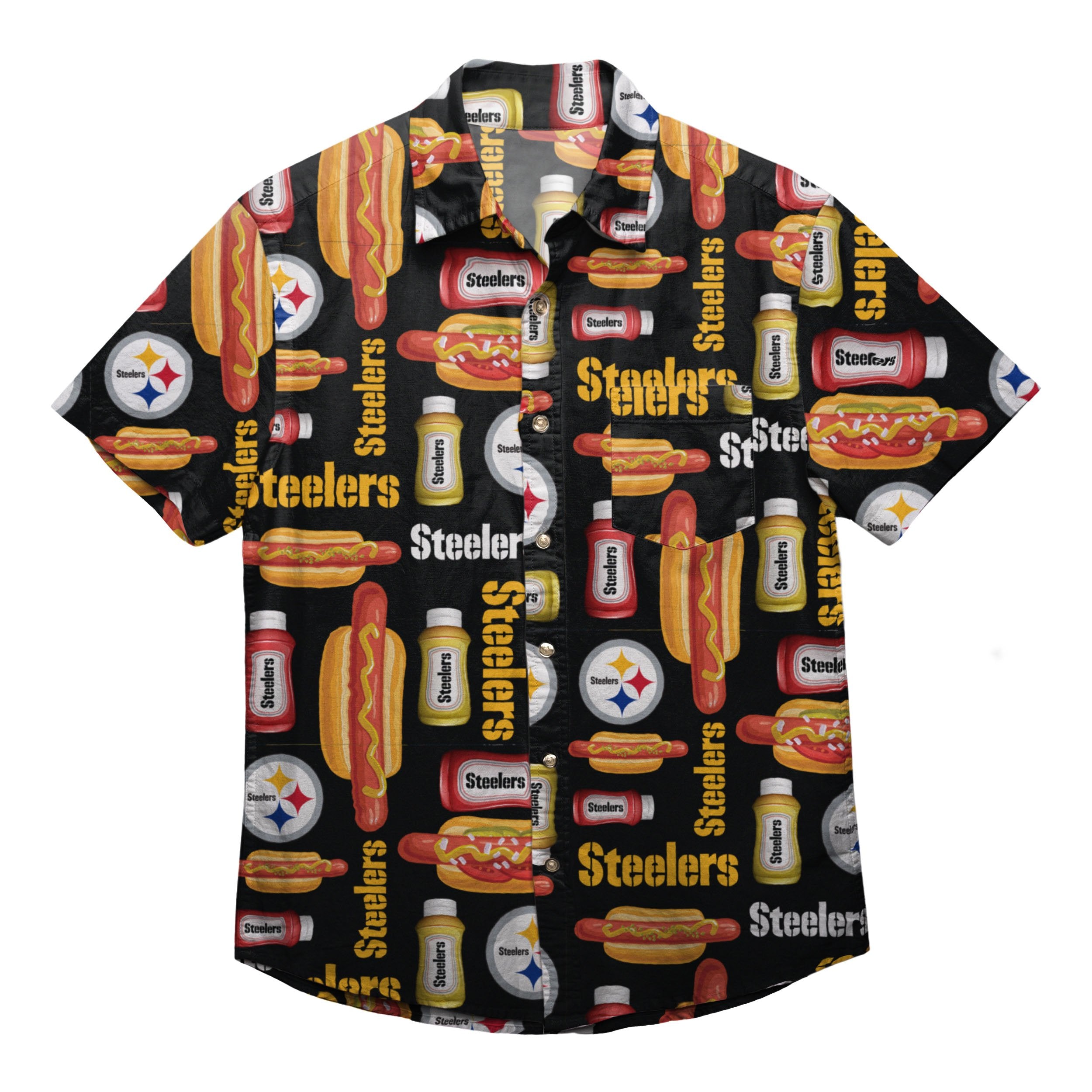 NFL Pittsburgh Steelers Hawaiian Shirts Sleeve Button Up Tropical