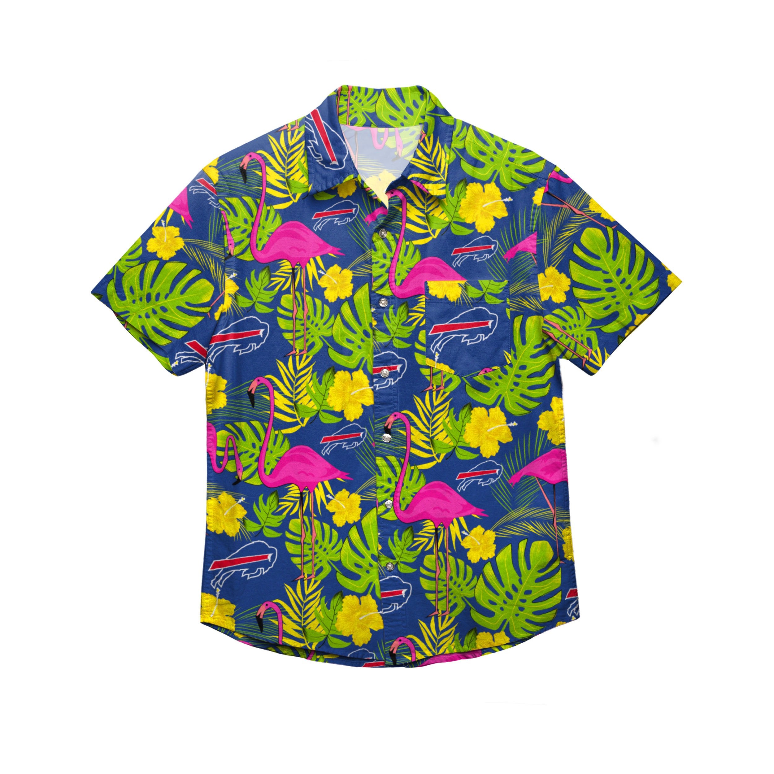 Buffalo Bills Nfl Flamingo Button Up Hawaiian Shirt