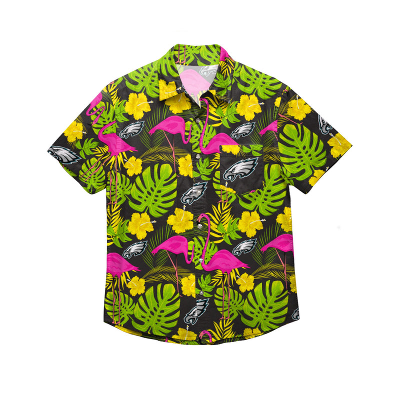 FOCO Philadelphia Eagles NFL Mens Flamingo Button Up Shirt