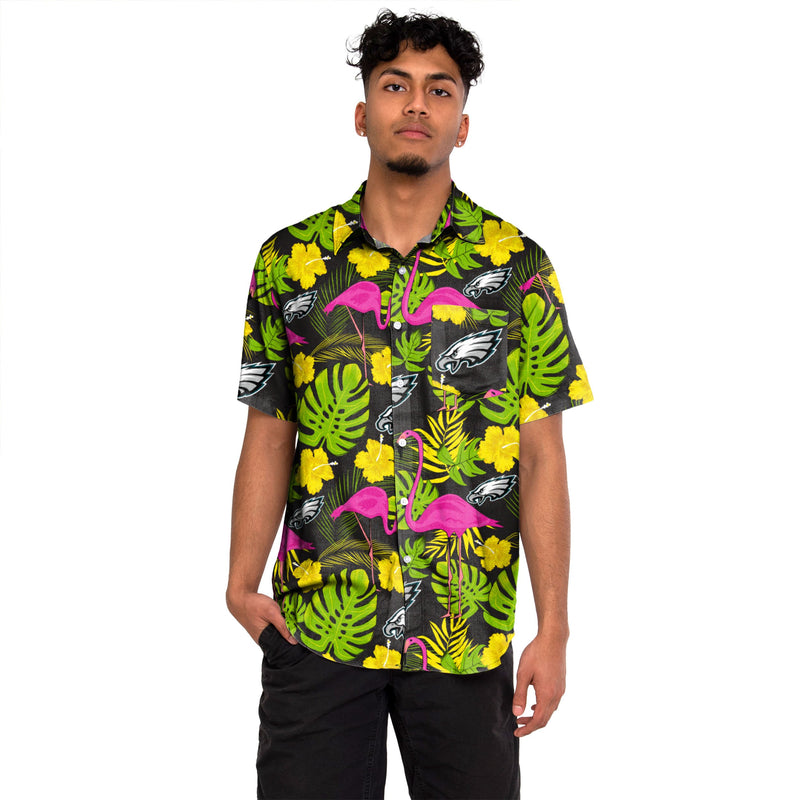 FOCO Philadelphia Eagles NFL Mens Flamingo Button Up Shirt