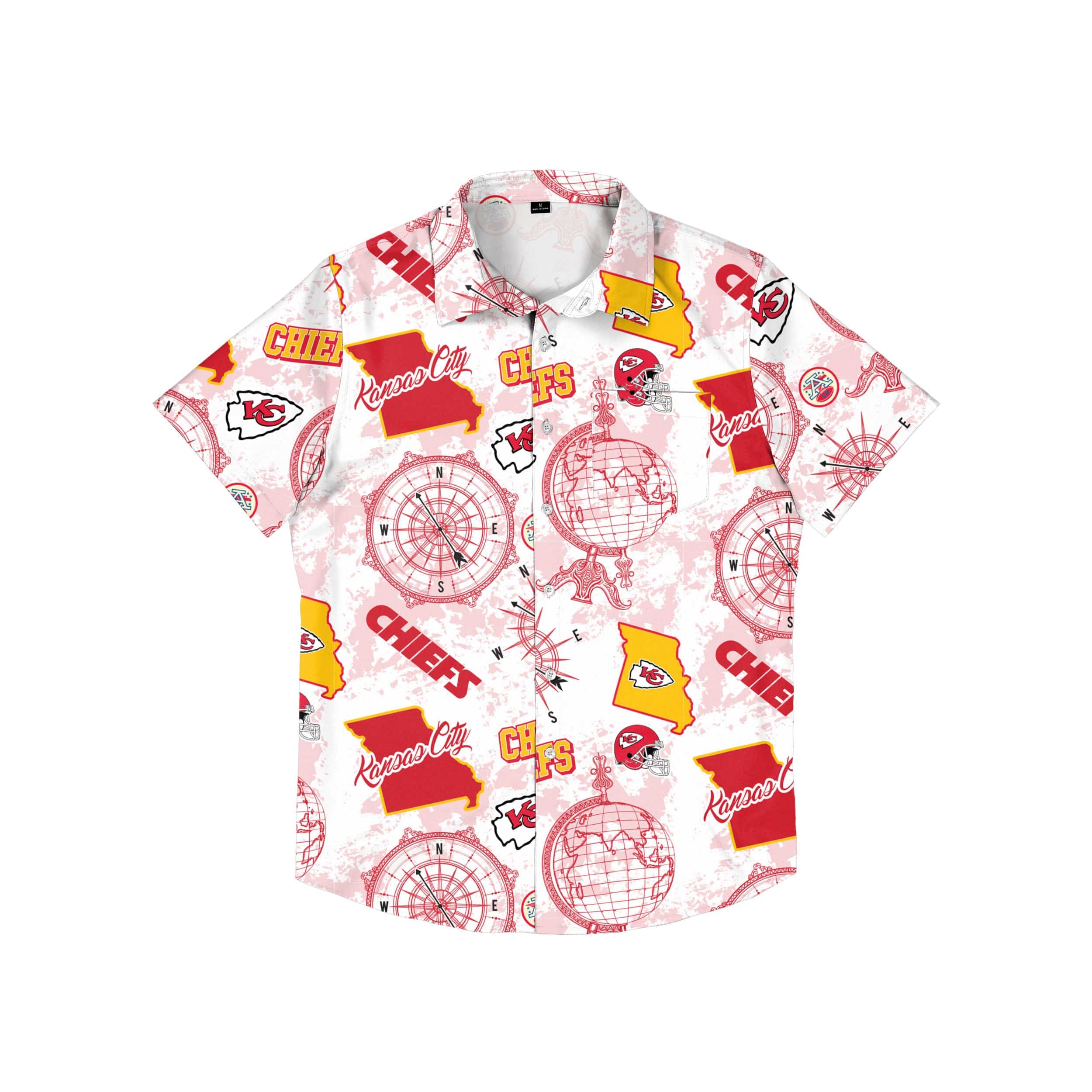 FOCO Kansas City Chiefs NFL Mens Floral Button Up Shirt