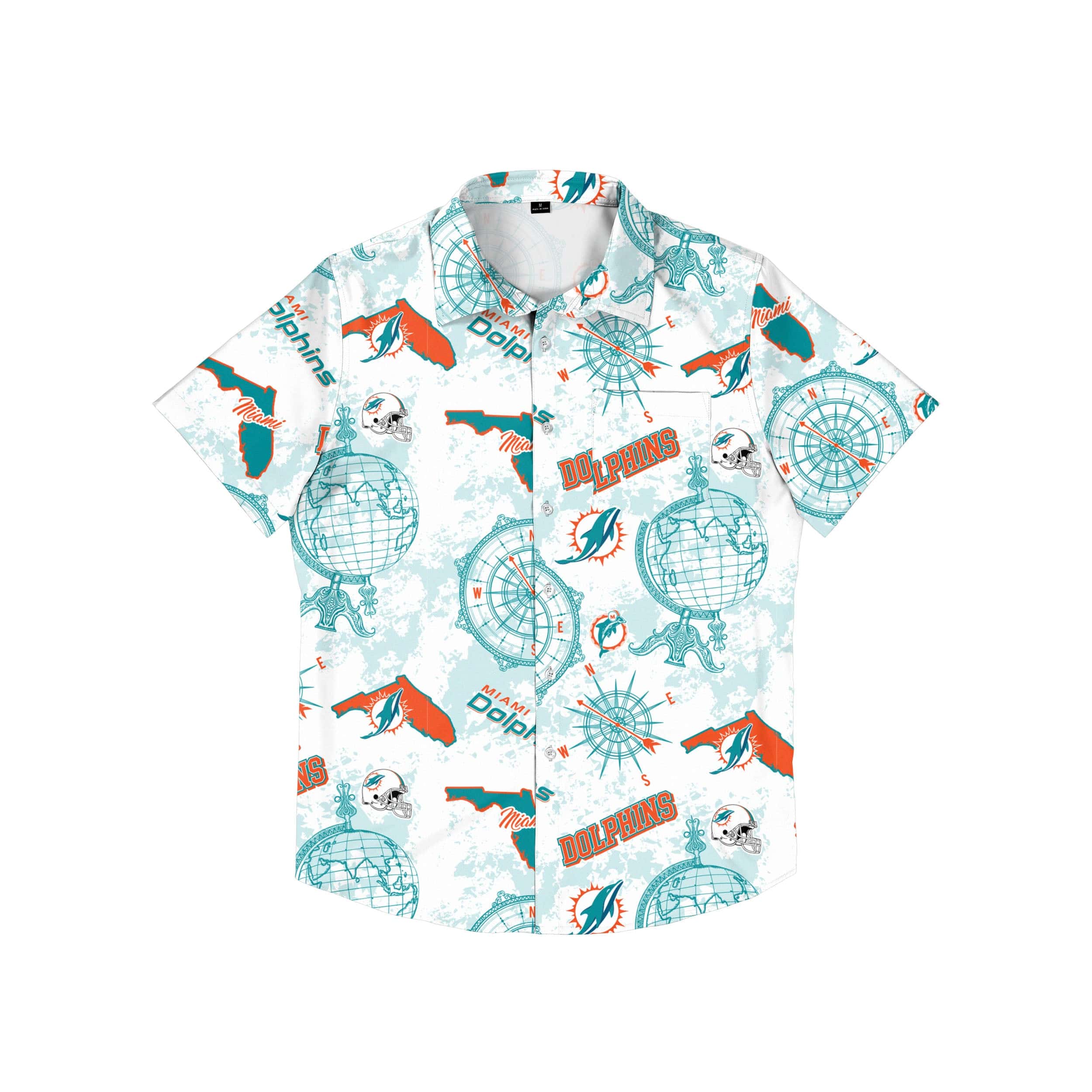 FOCO Miami Dolphins NFL Mens Floral Button Up Shirt