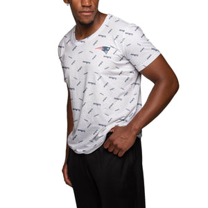 New England Patriots NFL Mens Mini Wordmark Print Tee