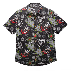 Las Vegas Raiders NFL Mens Mistletoe Button Up Shirt