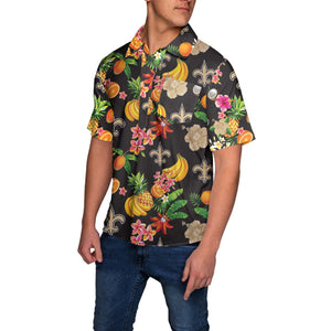 New Orleans Saints NFL Fruit Flair Mens Short Sleeve Polo Shirt