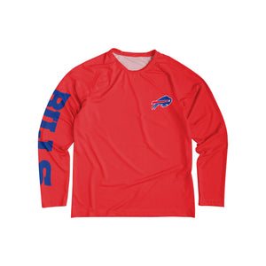 Buffalo Bills NFL Mens Rash Guard Long Sleeve Swim Shirt